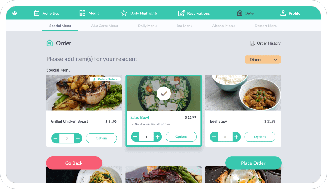 Easy menu management.